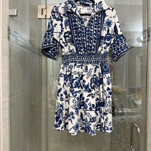 SHEIN Navy and White Floral Mini Dress